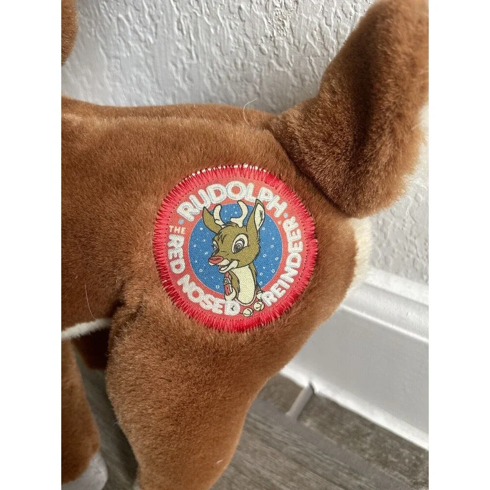 Vintage applause Rudolph Red Nose Reindeer With Original Ear Tag plush 12” EUC